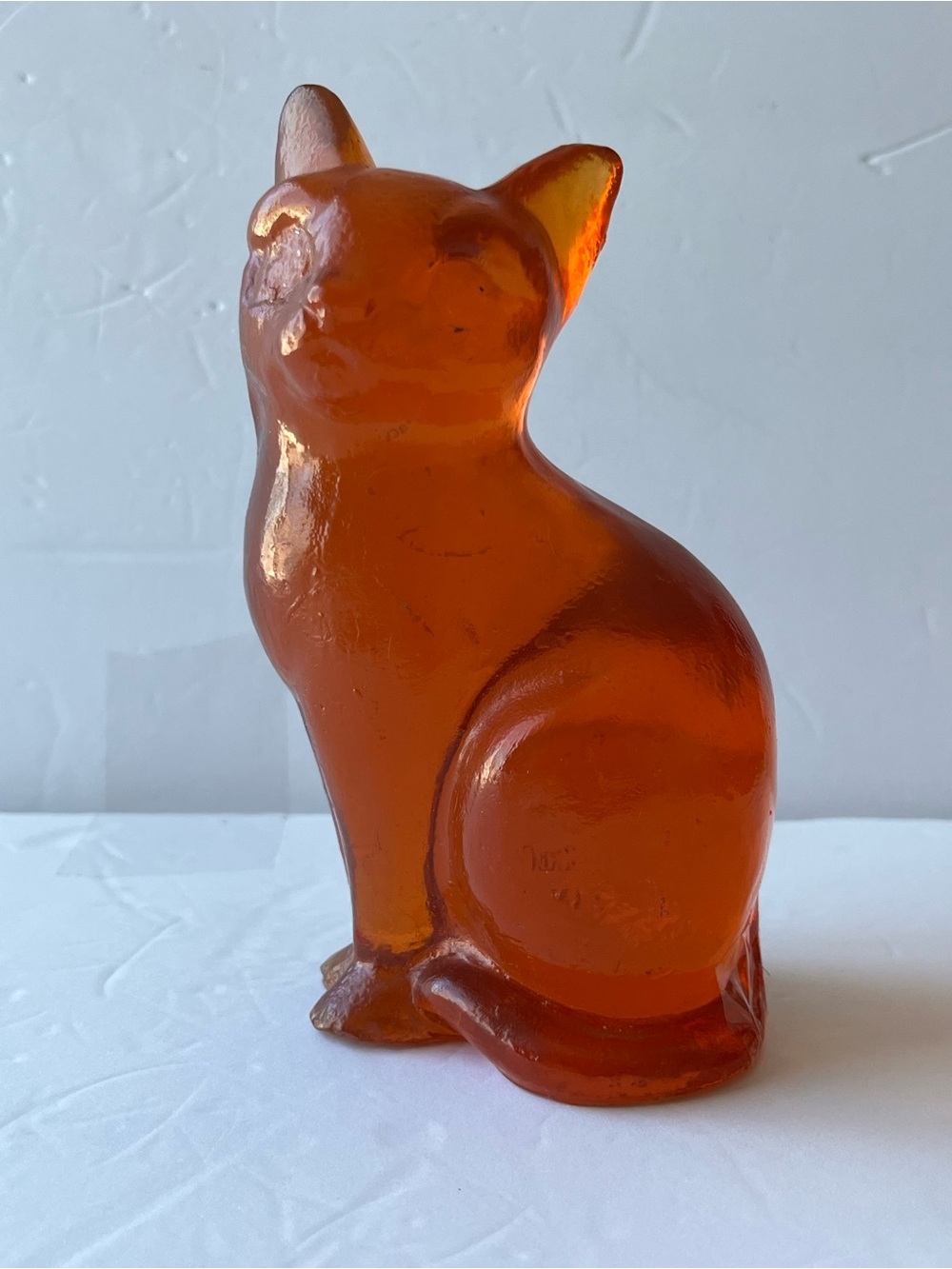 Amber Resin Cat Figurine - Made in California